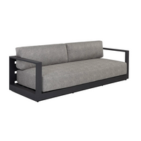 Tavira Charcoal Outdoor Sofa - Lanikai Salt And Pepper Fabric