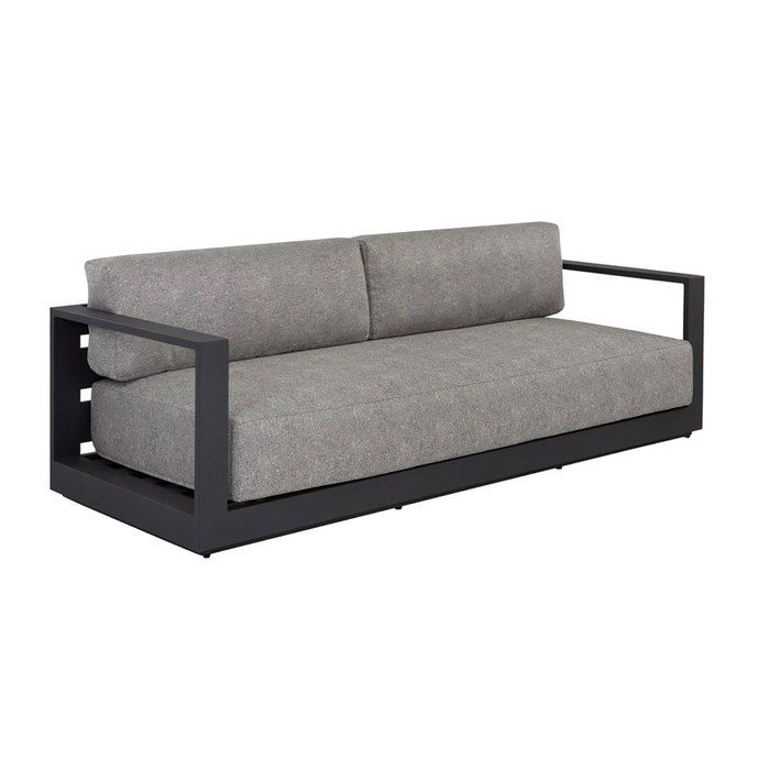 Tavira Charcoal Outdoor Sofa - Lanikai Salt And Pepper Fabric