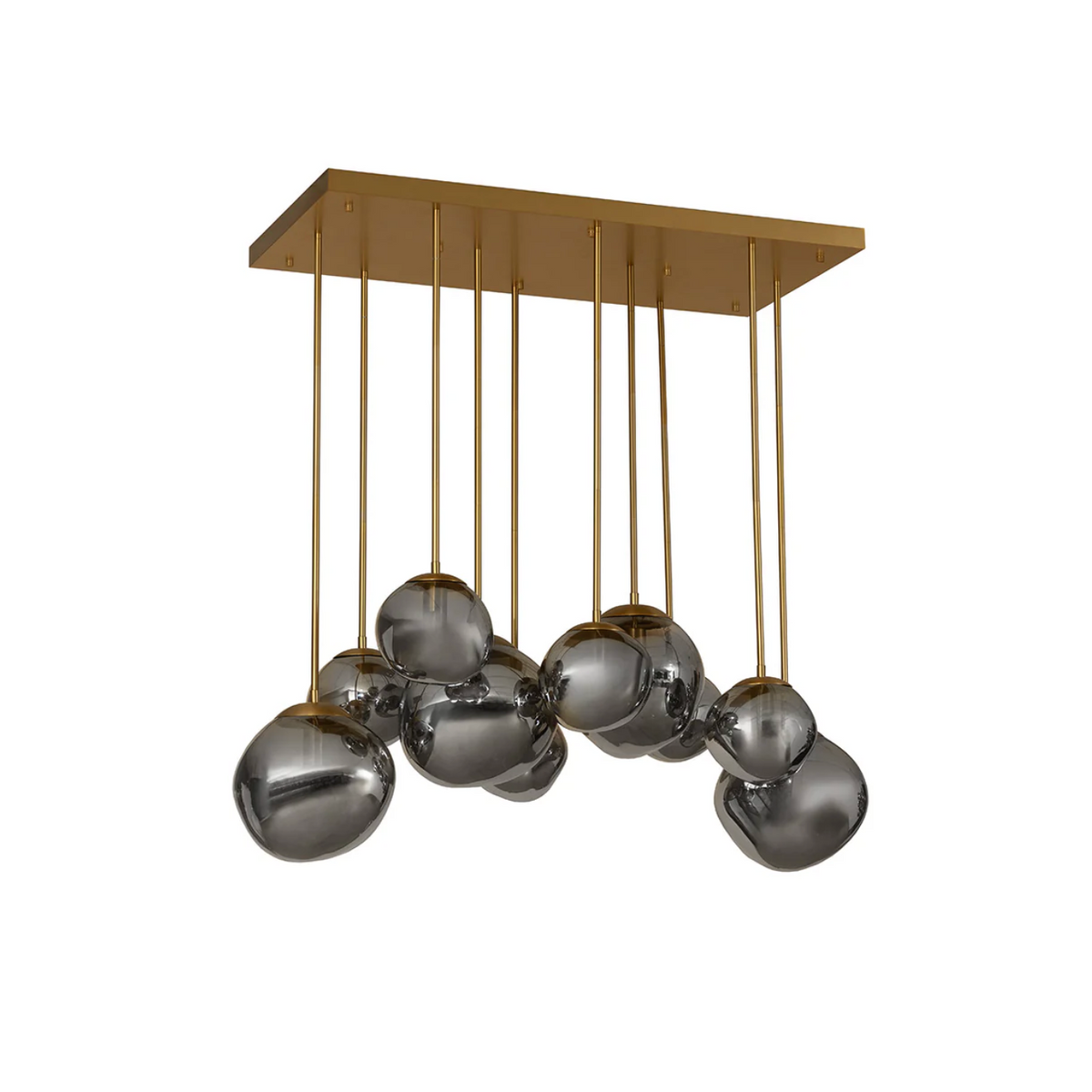 Dionis Rectangle Smoke Glass Globe Chandelier