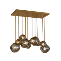 Dionis Rectangle Smoke Glass Globe Chandelier