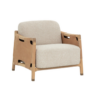 Calloway Oatmeal Lounge Chair, Tan Leather