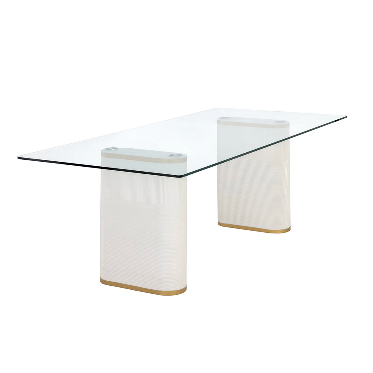 Aemond White Rectangle Pedestal Dining Table