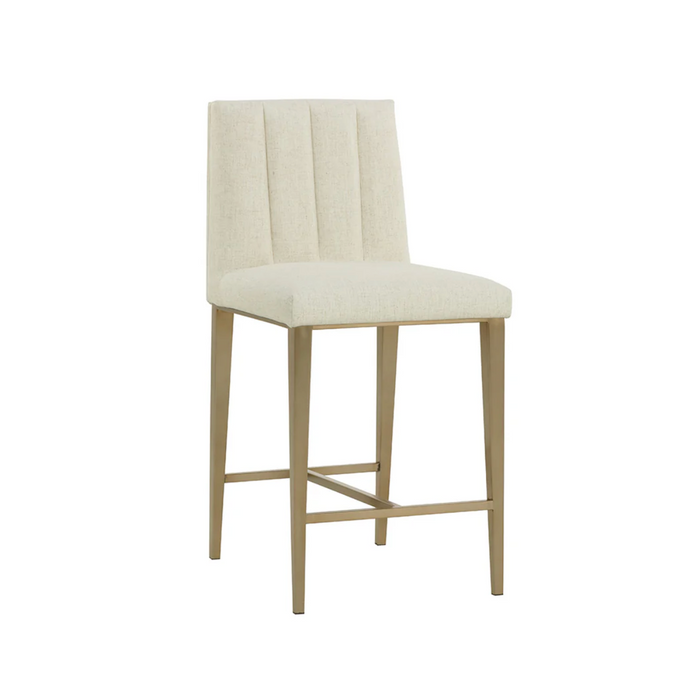 Wilbur Beige Linen Counter Stool