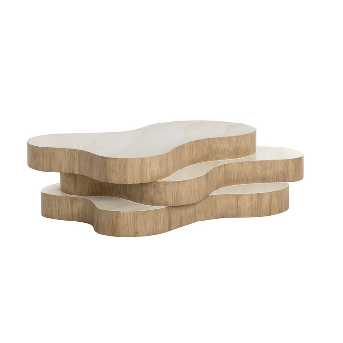 Geddes Cream Triple Tier Coffee Table