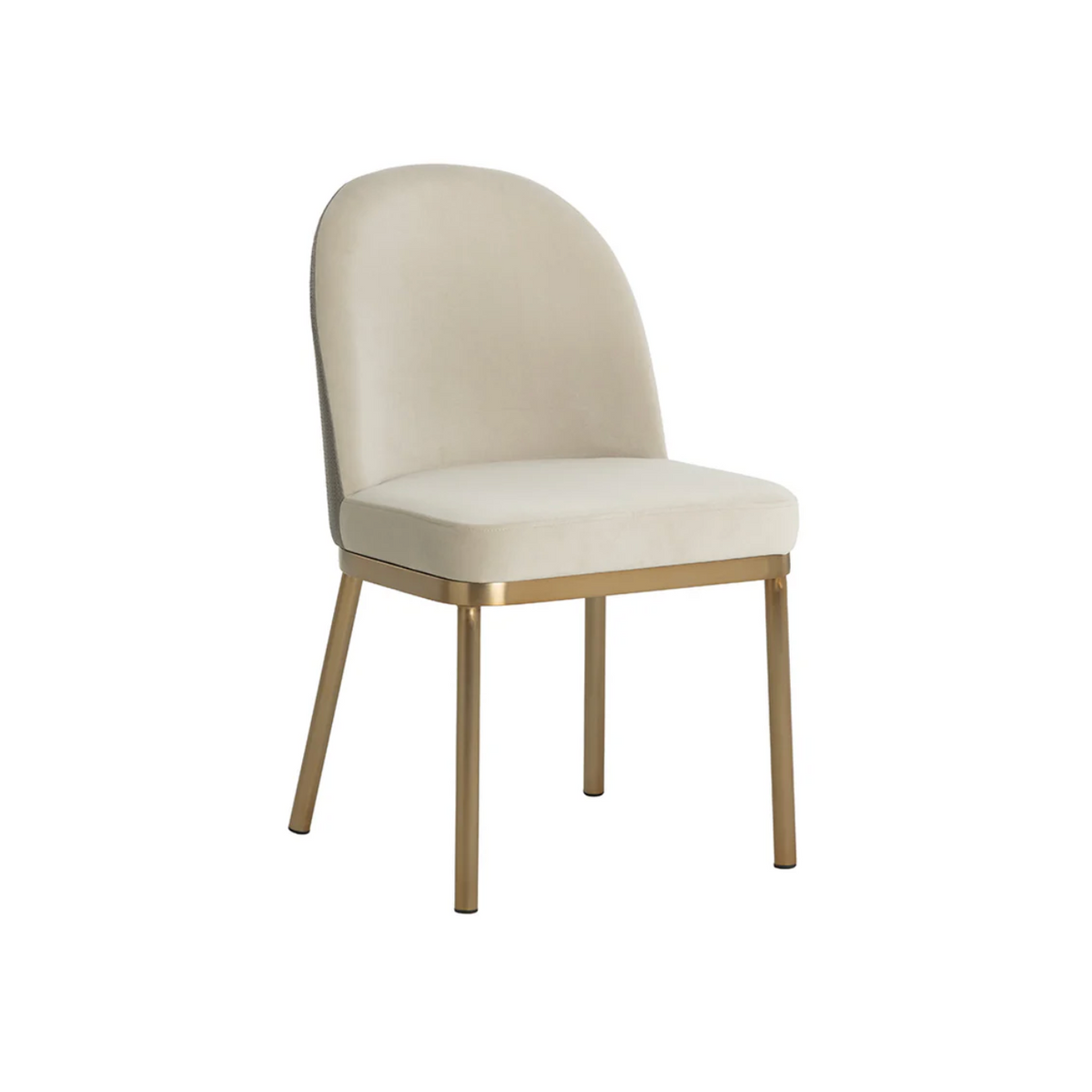 Lavania Two-Toned Taupe & Brass Dining Chair