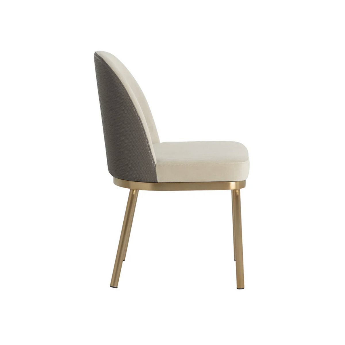 Lavania Two-Toned Taupe & Brass Dining Chair