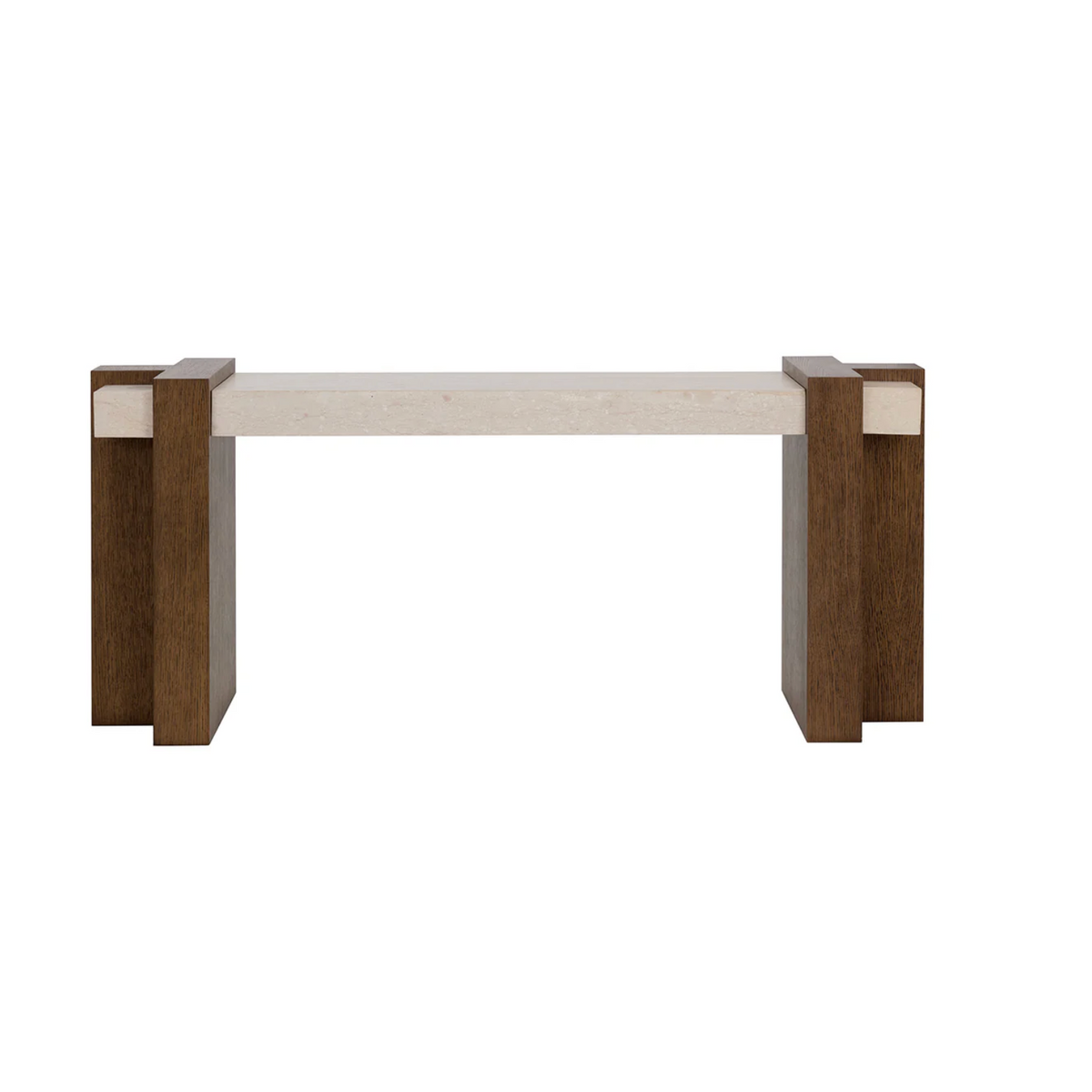 Minerva Ivory Marble & Wood Console Table
