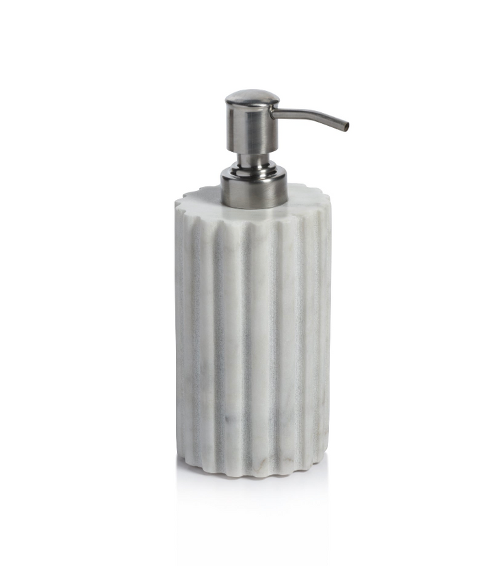 Calabria White Scalloped Marble Soap Dispenser