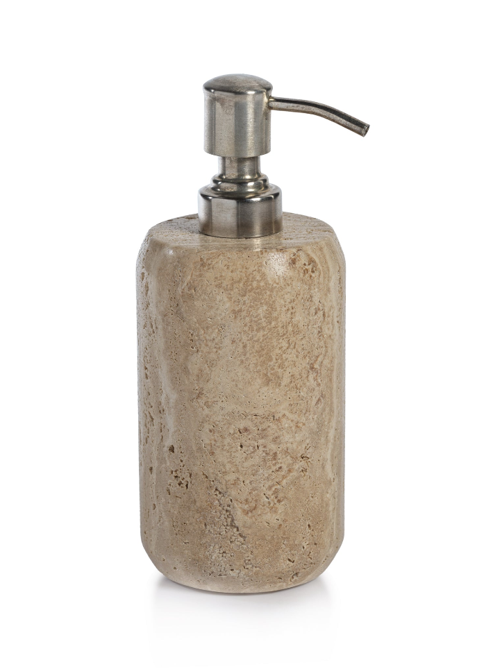 Beige Travertine Marble Soap & Lotion Dispenser