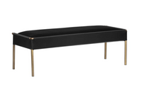 Bellevue Upholstered Bench - Bravo Black Leather