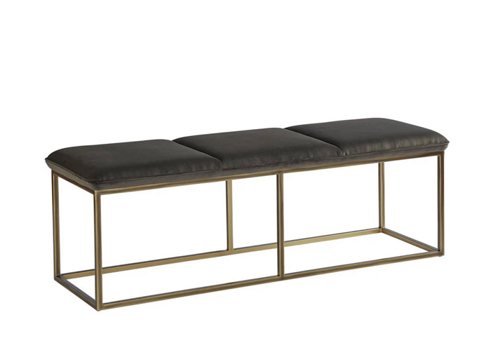 Alley Upholstered Bench - Rustic Bronze - Piccolo Pebble