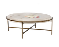 Ethel Tufted Ivory Round Ottoman