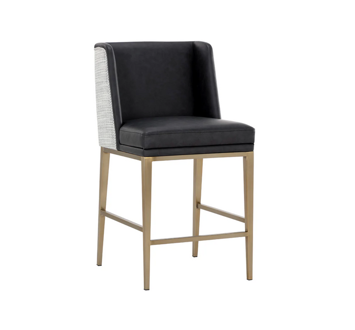 Joplin Counter Stool - Cantina Black|Vera White Pepper