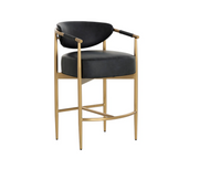 Heloise Counter Stool - Bravo Black & Brushed Gold