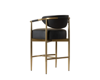 Heloise Counter Stool - Bravo Black & Brushed Gold