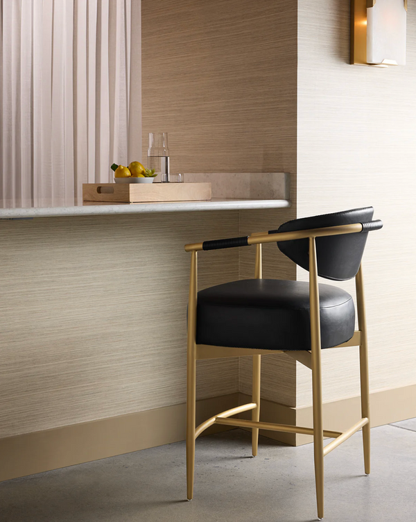 Heloise Counter Stool - Bravo Black & Brushed Gold