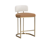 Larissa Counter Stool - Napa Cognac|Rhea Light Barley