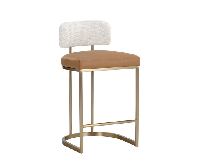 Larissa Counter Stool - Napa Cognac|Rhea Light Barley