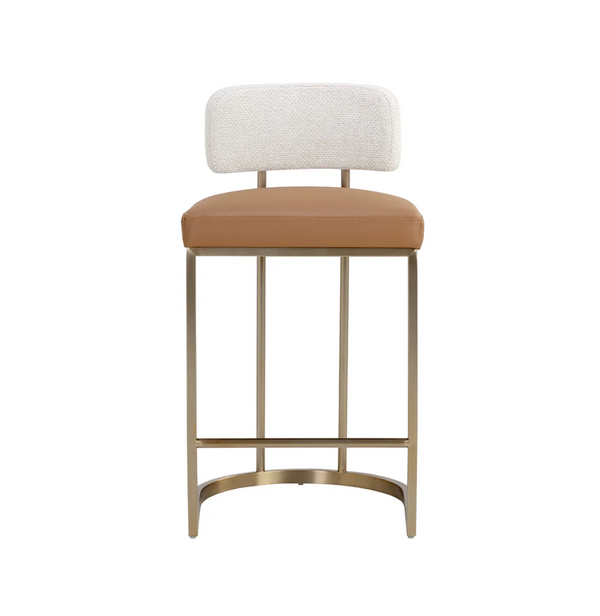 Larissa Counter Stool - Napa Cognac|Rhea Light Barley