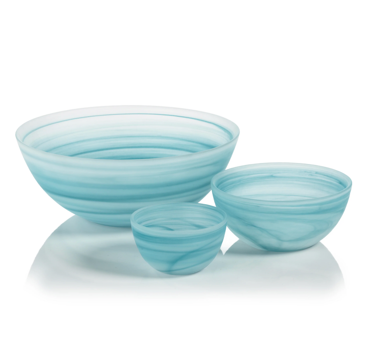 Azur Alabaster Small Glass Bowls, Set of 4