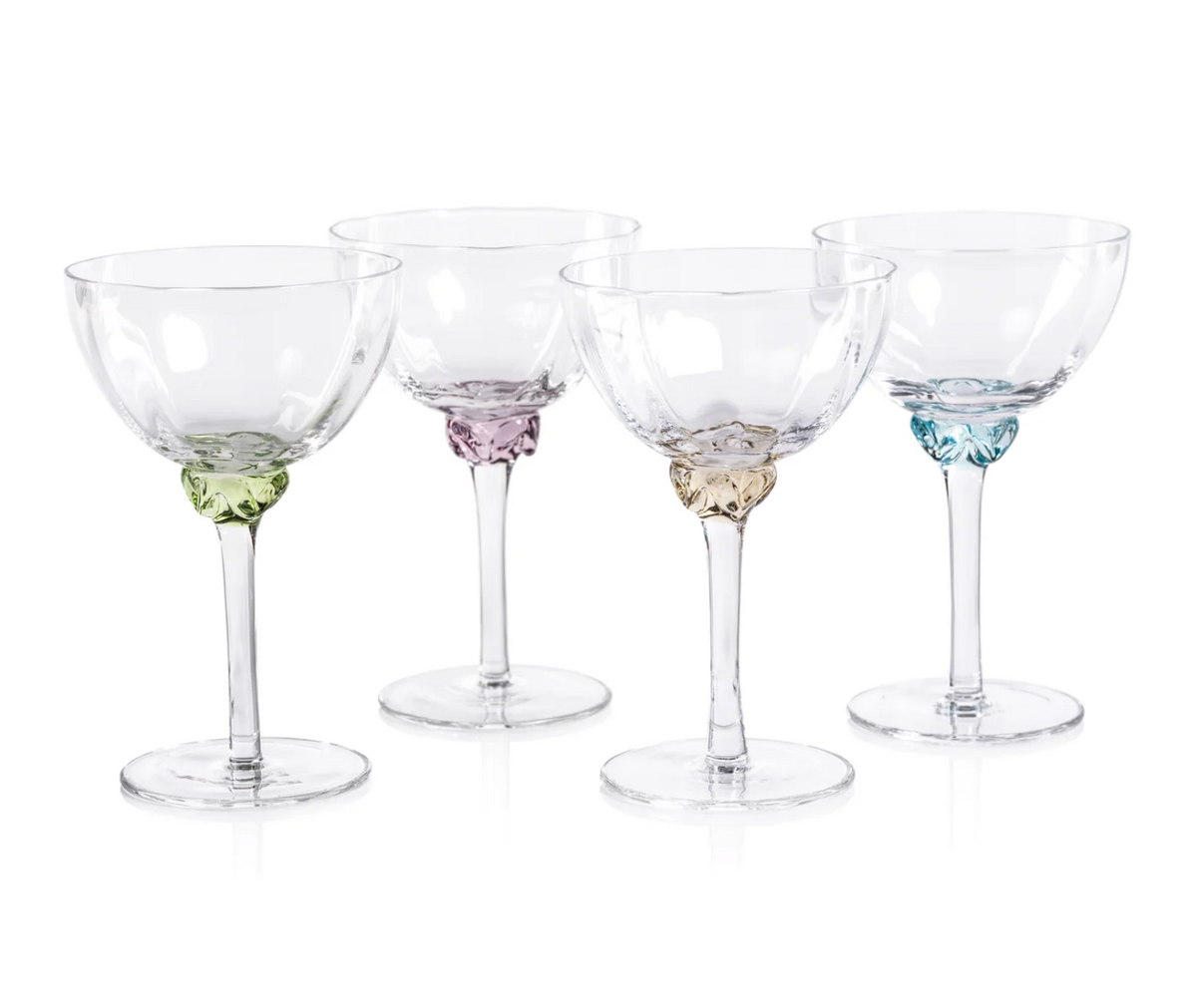 Colleen Optic Martini | Cocktail Glasses | Multicolor, Set of 4