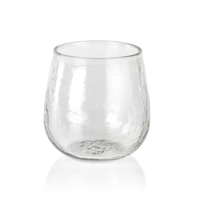 Garan Hammered Glass Stemless All Purpose Glasses, Set of 4