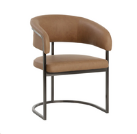 Marris Cognac & Gunmetal Dining Armchair