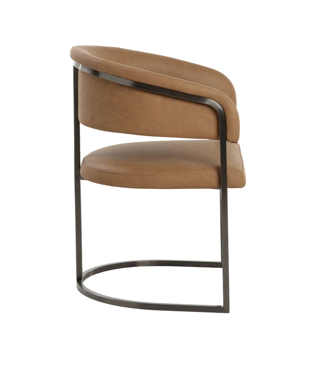Marris Cognac & Gunmetal Dining Armchair
