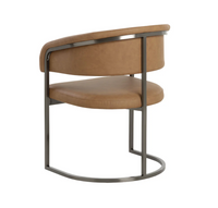 Marris Cognac & Gunmetal Dining Armchair