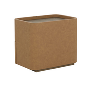 Jamille Cognac Leather Nightstand, Small