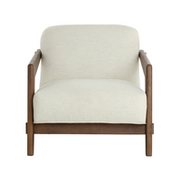 Bosco Ivory Linen & Oak Lounge Chair