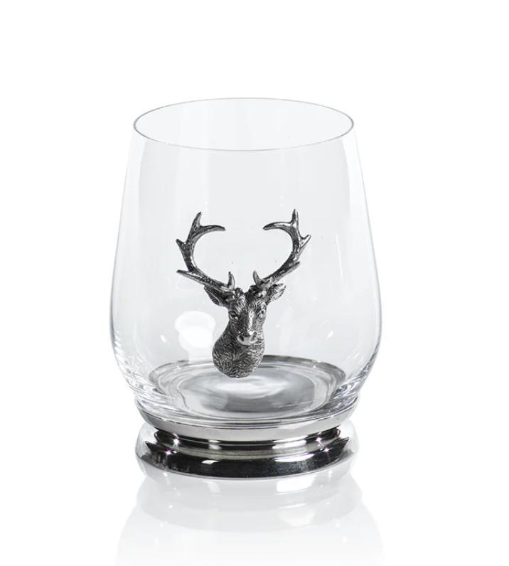 St. Anton Pewter and Glass Tumblers, Set of 4