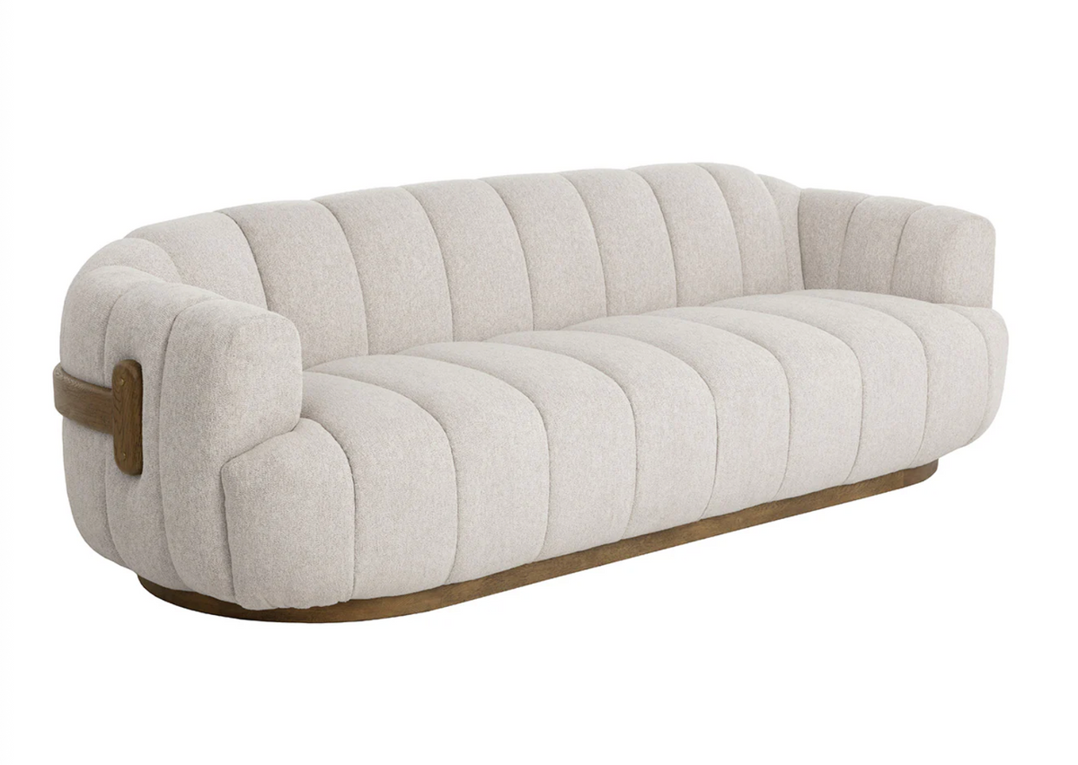 Tadeo Cream Channel Tufted Sofa