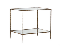 Emine Hammered Antique Brass Side Table
