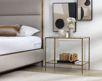 Emine Hammered Antique Brass Side Table