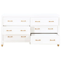 Suzy White & Brass Double Dresser