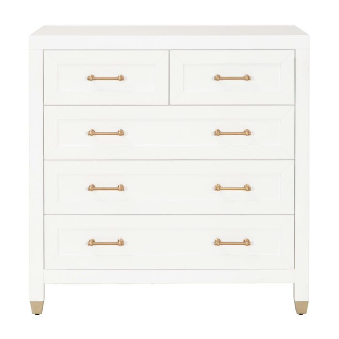 Suzy White & Brass High Chest