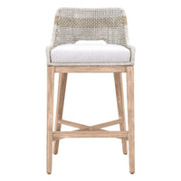 Tootsie White & Taupe Rope Barstool