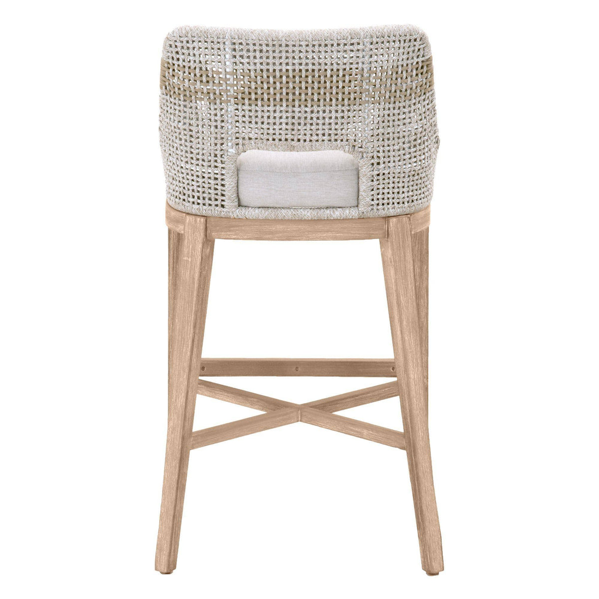 Tootsie White & Taupe Rope Barstool