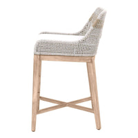 Tootsie Taupe & White Rope Counter Stool