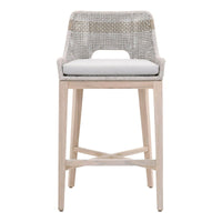 Tootsie Taupe & White Rope Outdoor Barstool