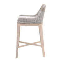 Tootsie Taupe & White Rope Outdoor Barstool