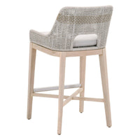 Tootsie Taupe & White Rope Outdoor Barstool