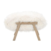 Tilly White Faux Fur Ottoman