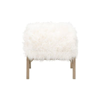 Tilly White Faux Fur Ottoman