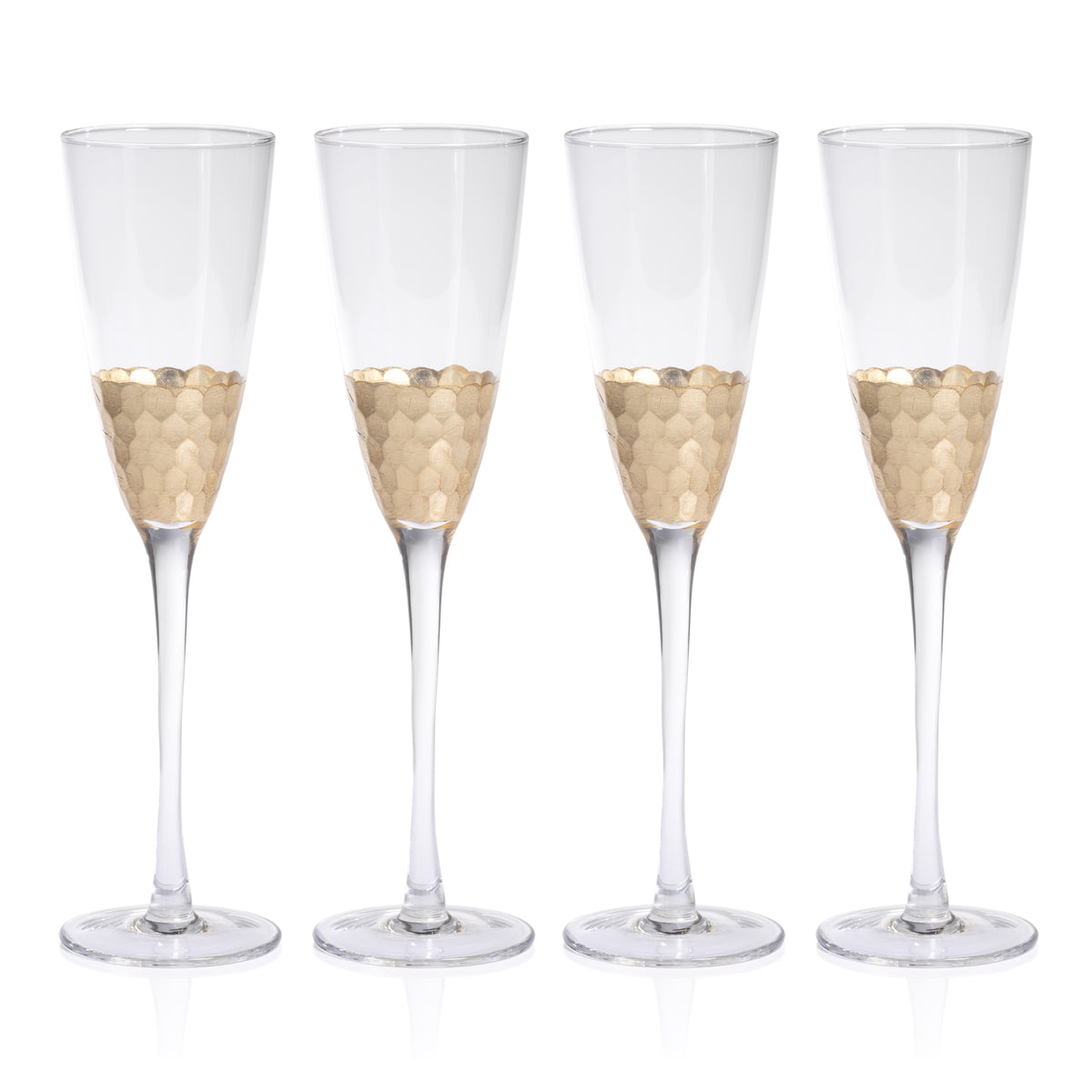 Victoria Gold Champagne Flutes, Set of 4
