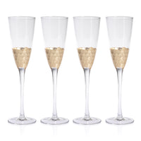 Victoria Gold Champagne Flutes, Set of 4