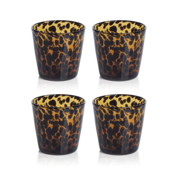 Sierra Tortoise Glass Tumbler, Set of 4