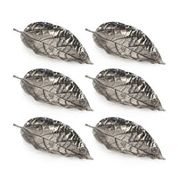 Orion Orange Leaf Antique Pewter Trays, Set of 6