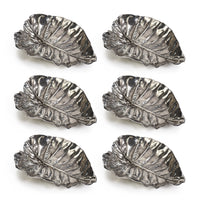 Arlo Quaking Leaf Antique Pewter Trays, Set of 6